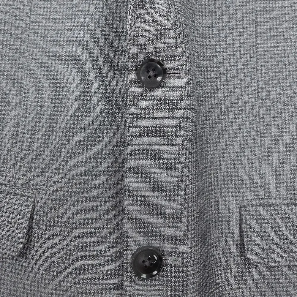 Bar III Mens Slim Fit Sport Coat Blazer 38R Grey Micro Check Stretch NWT